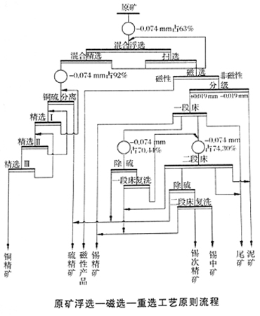 浮选-磁选-重选流程